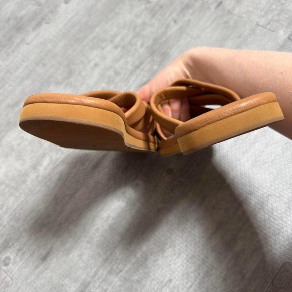 Madewell Leather Criss Cross Slide Sandals Women's 8.5 Color Tan - Picture 7 of 8
